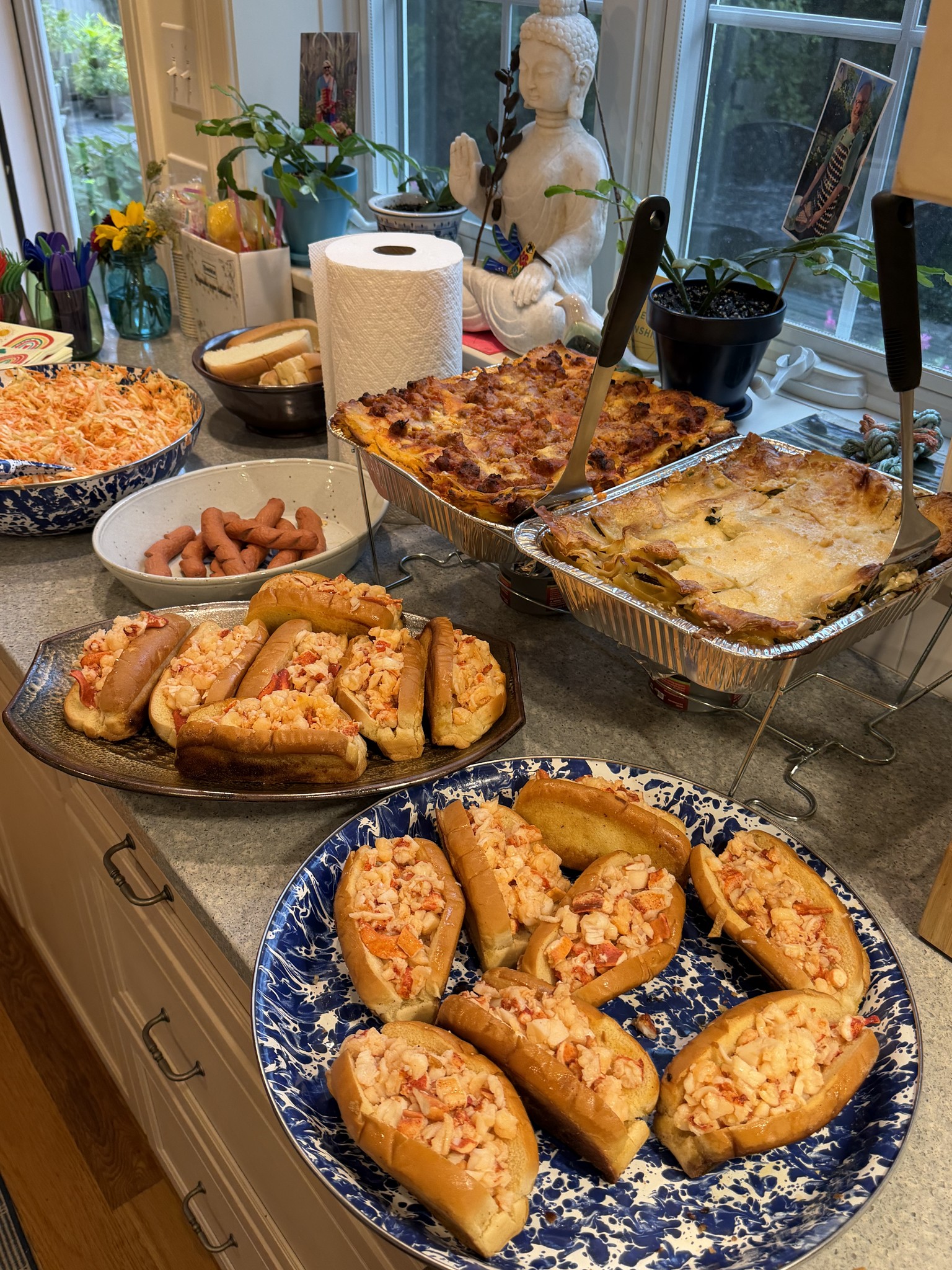 A selection of prepared catering dishes